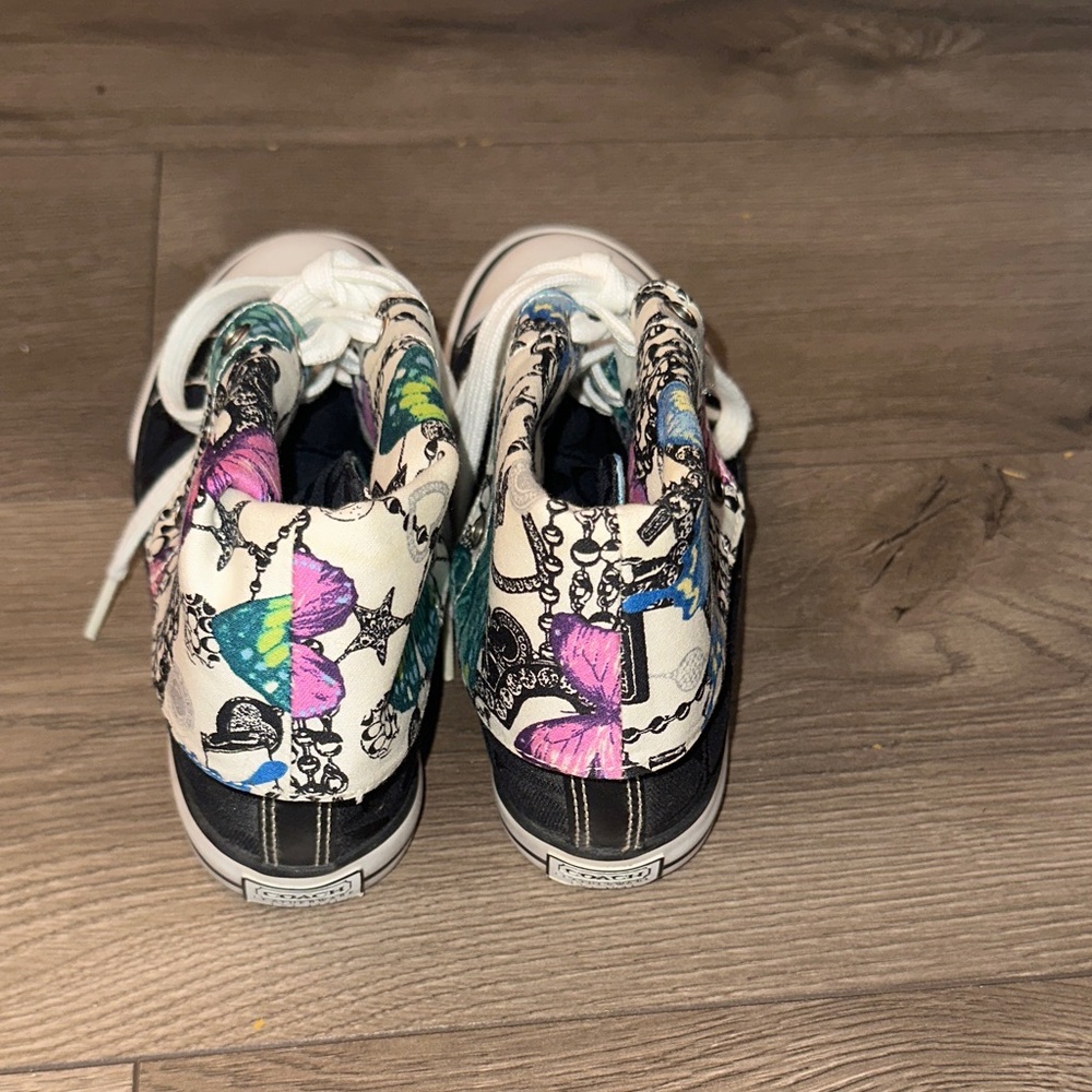 Coach Black and White High-Top Sneakers - Picture 6 of 8